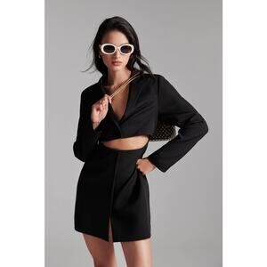 New Anthropologie x Mare Mare Button Blazer Mini Dress $190 MEDIUM Black